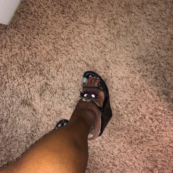 Prada Wedge Sandals sz 37 1/2 - Picture 3 of 7